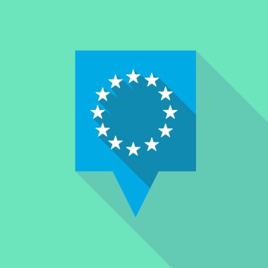 Uzun gölge tooltip ile AB bayrağı yıldız