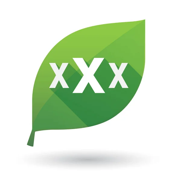Izolované zelený list s ikonou dopis Xxx — Stockový vektor