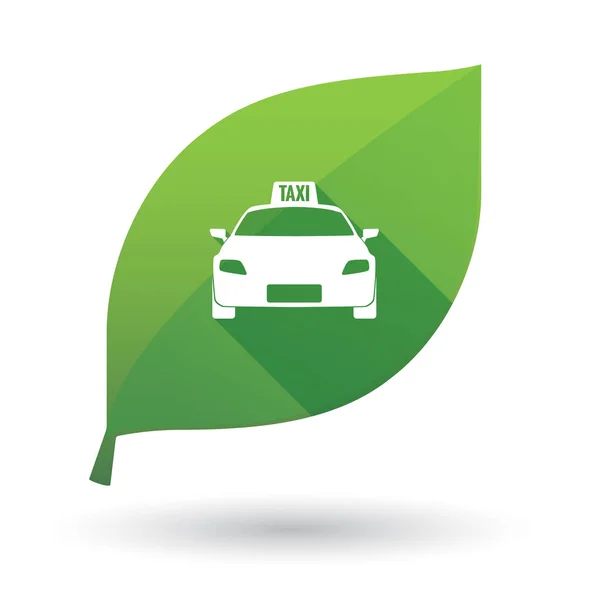 离体绿色叶片与出租车图标 — 图库矢量图片