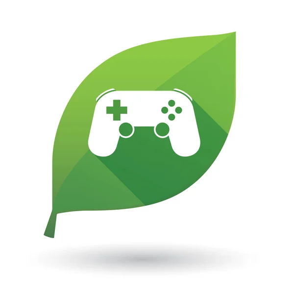 Isolated green leaf with  a game pad — Stock Vector