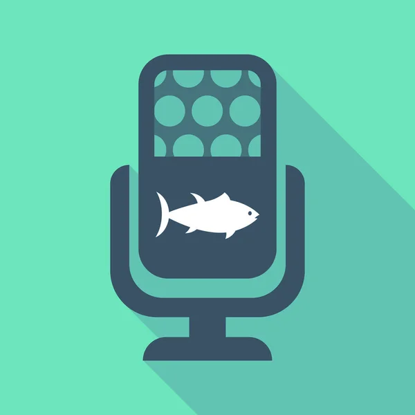 Microfono a lunga ombra con tonno — Vettoriale Stock