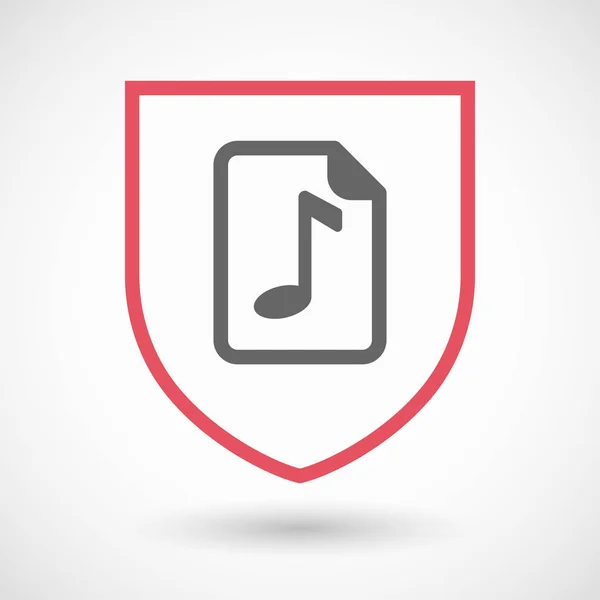 Isolated shield with  a music score icon — Stock Vector