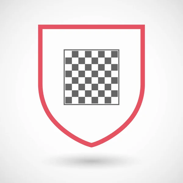 Escudo isolado com um tabuleiro de xadrez — Vetor de Stock