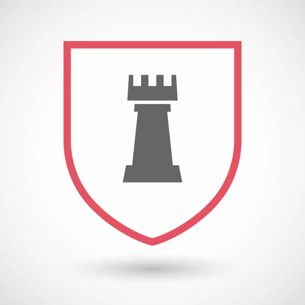 Bir kale satranç rakam ile izole kalkan — Stok Vektör