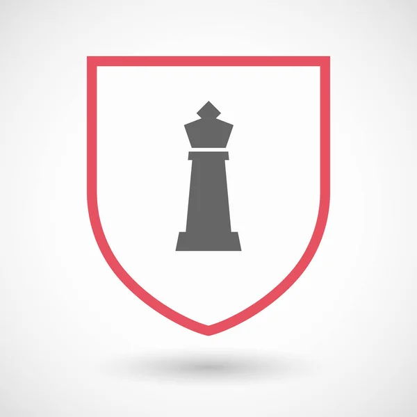 Bouclier isolé avec une figure de roi des échecs — Image vectorielle