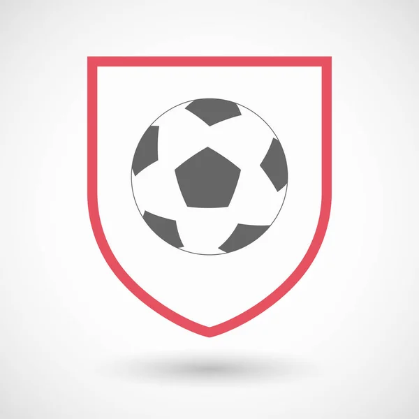 Escudo aislado con una pelota de fútbol — Archivo Imágenes Vectoriales