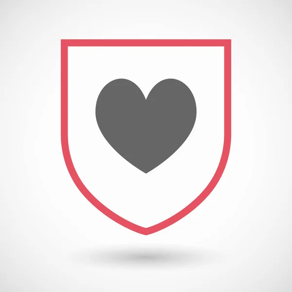 Isolated shield with  the heart poker playing card sign — Stock Vector