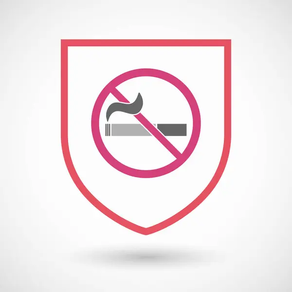 Isolated shield with  a no smoking sign — Stock Vector