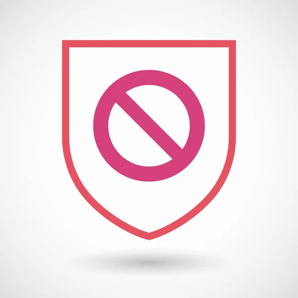 Isolated shield with  a forbidden sign — Stock Vector
