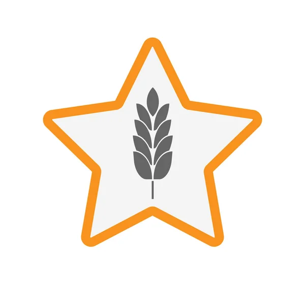 Izolované hvězda s ikonou rostlin pšenice — Stockový vektor