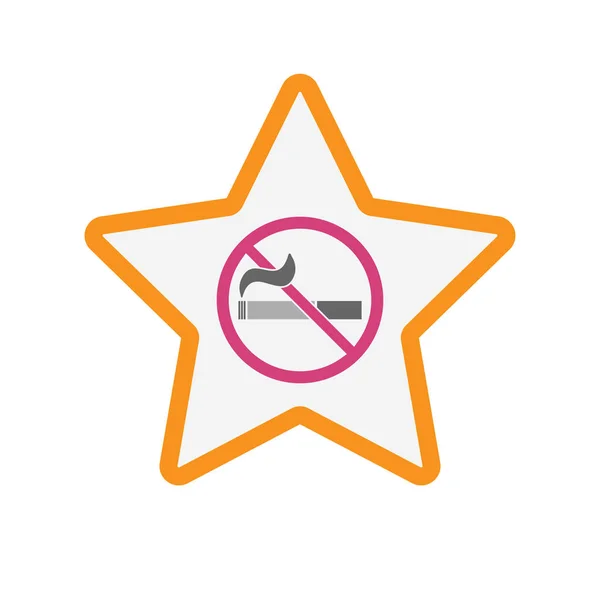 孤立した星、禁煙の標識 — ストックベクタ