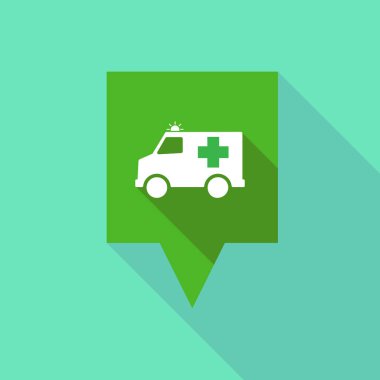 Uzun gölge tooltip ile bir ambulans simge