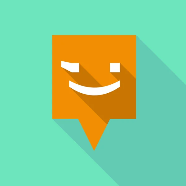 Langer Schatten-Tooltip mit einem augenzwinkernden Text-Gesicht-Emoticon — Stockvektor