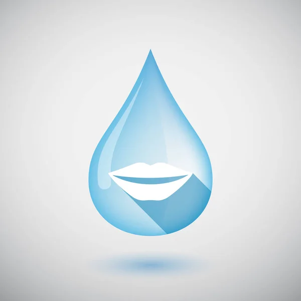 Isolated water drop with  a female mouth smiling — Stock Vector