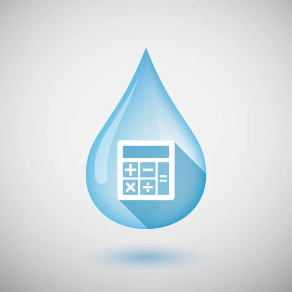 Isolated water drop with  a calculator — Stock Vector
