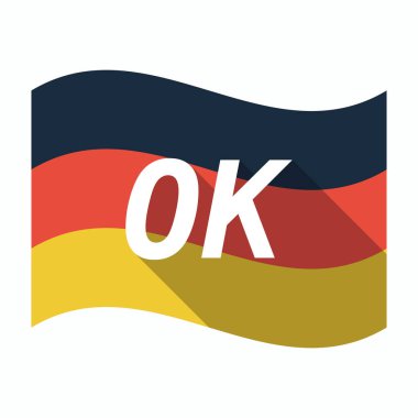 Tamam metinle izole Alman bayrağı