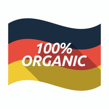 İzole Alman bayrağı ile metin %100 organik