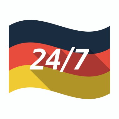 24/7 metinle izole Alman bayrağı
