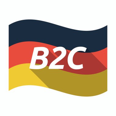B2c metinle izole Alman bayrağı