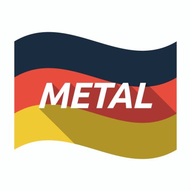 Metal metinle izole Alman bayrağı