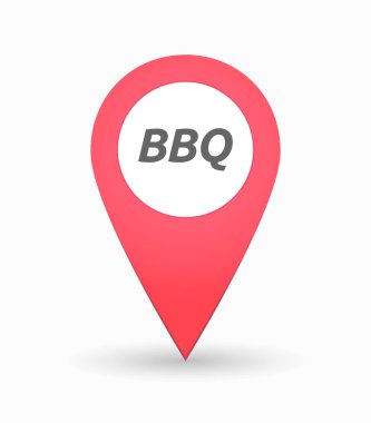 İzole harita işareti metin Barbekü ile