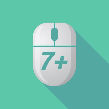 Uzun gölge bilgisayar fare ile metin 7+