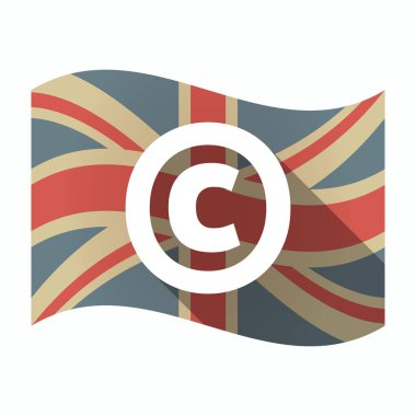 Telif hakkı işareti ile izole İngiltere bayrağı