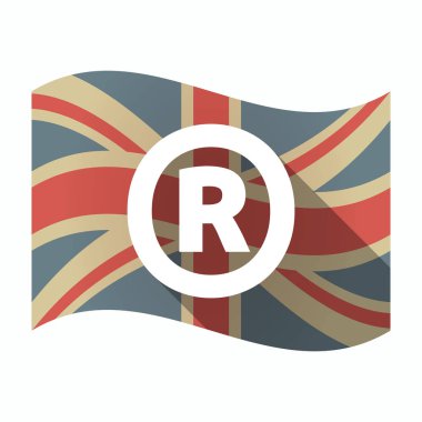 Kayıtlı ticari marka simgesi ile izole İngiltere bayrağı