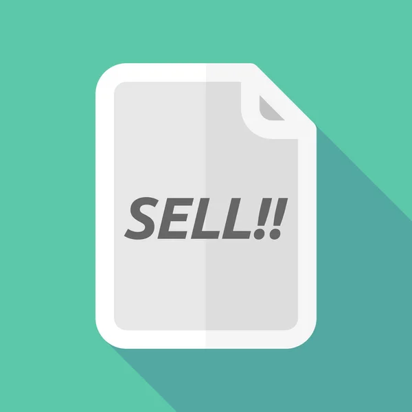 Dlouhý stín dokument s textem prodej!! — Stockový vektor