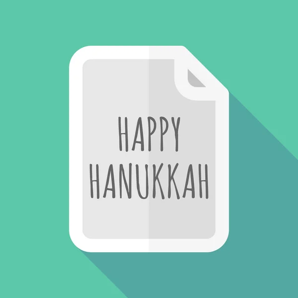 Documento de sombra larga con el texto HAPPY HANUKKAH — Vector de stock