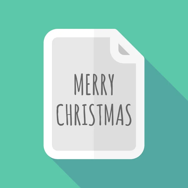 Hosszú árnyék dokumentum-val a szöveg boldog karácsonyt — Stock Vector