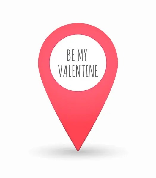 Marchio mappa isolata con il testo BE MY VALENTINE — Vettoriale Stock