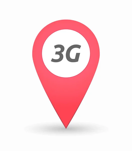 Contrassegna mappa isolata con il testo 3G — Vettoriale Stock