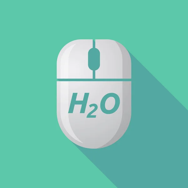 Mouse de computador de sombra longa com o texto H2O — Vetor de Stock