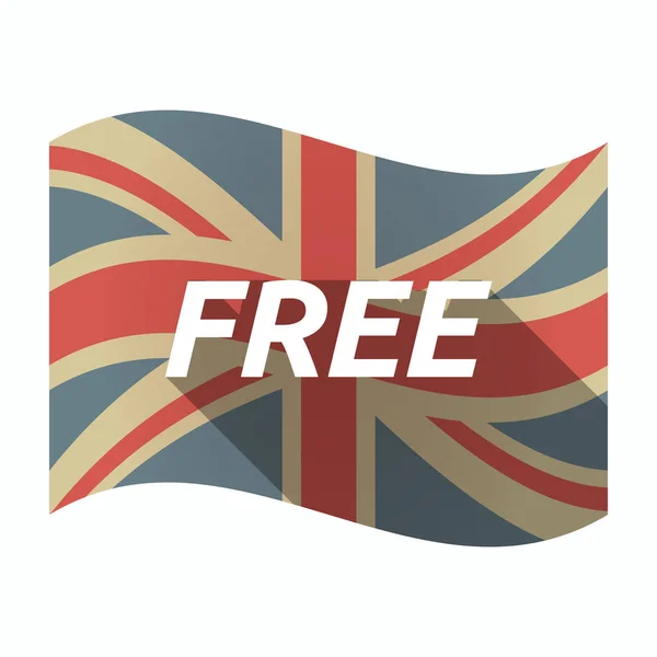 Bandeira isolada do Reino Unido com o texto FREE — Vetor de Stock