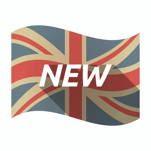 Elszigetelt brit zászlót a szöveg új — Stock Vector