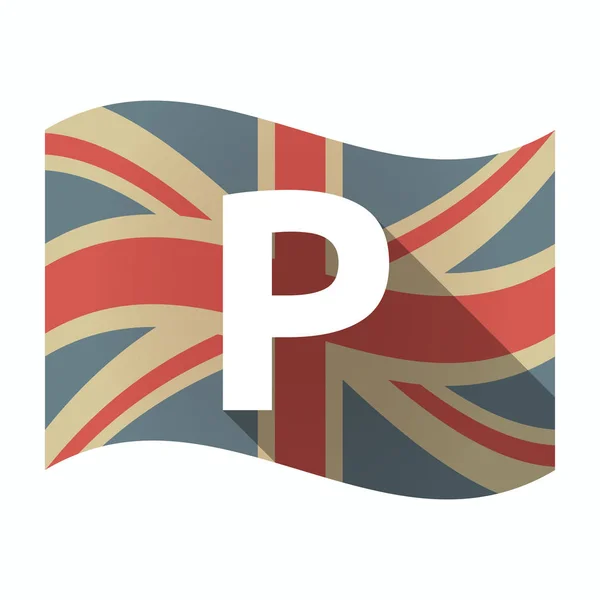 Isolated UK flag with    the letter P — Stock Vector
