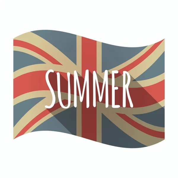 Vereinzelte britische Flagge mit dem Text Sommer — Stockvektor