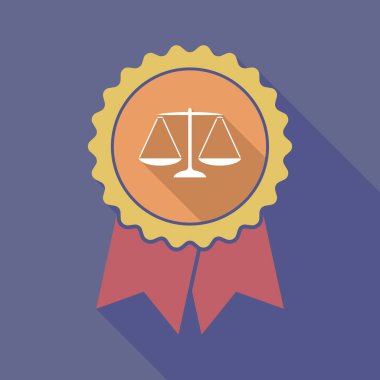 Uzun gölge rozet adalet ağırlık ölçek işaretiyle