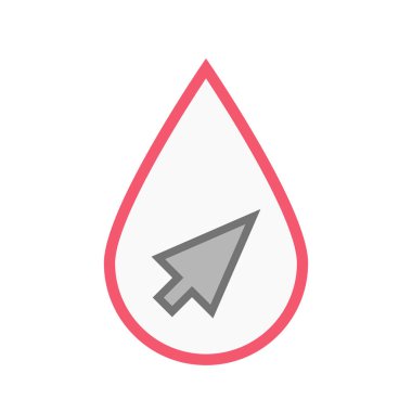 Bir imleç ile izole kan damlası