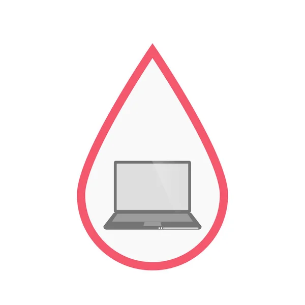 Isolated blood drop with a laptop — Stock Vector