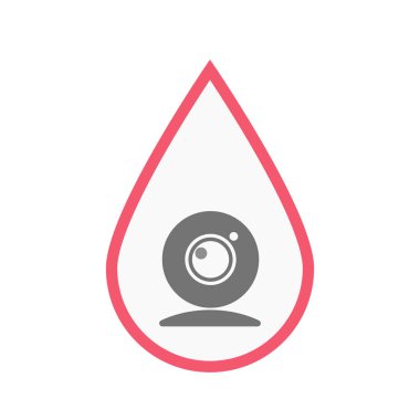 İzole kan damla ile bir web kamerası