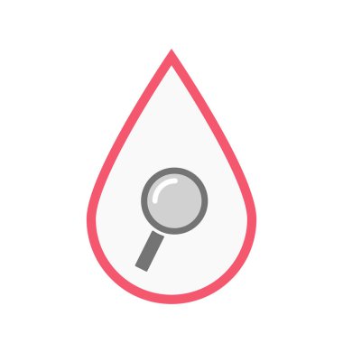 Bir büyüteç ile izole kan damlası