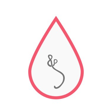 İzole kan damla ebola işaretiyle