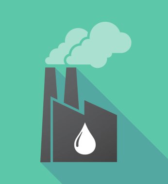 Uzun bir yakıt damla ile gölge fabrika