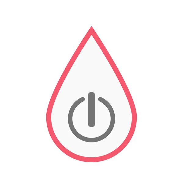 Isolated blood drop with an off button — Stock Vector