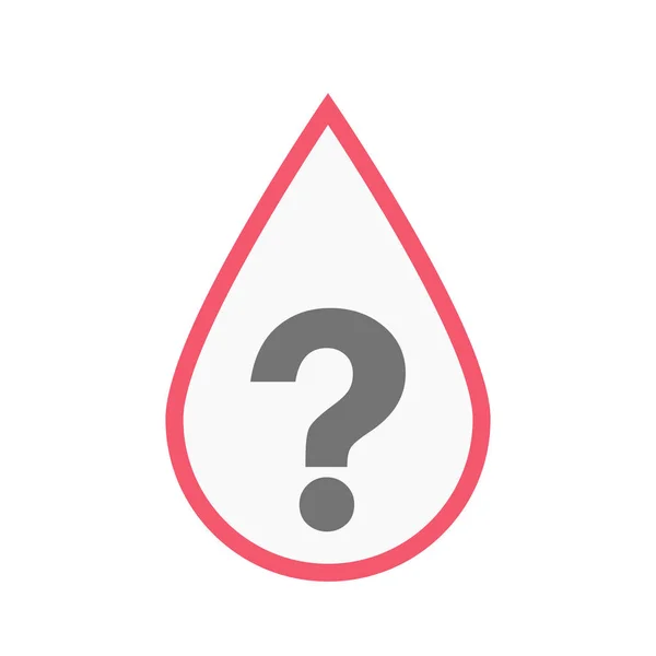 Isolated blood drop with a question sign — Stock Vector