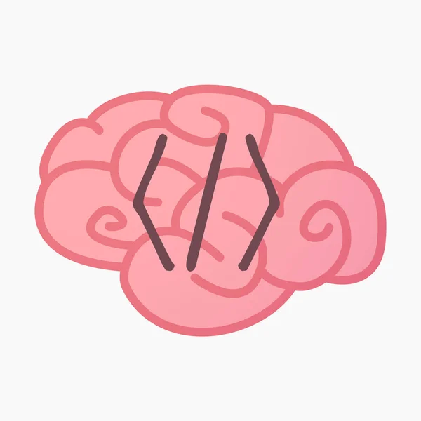 코드 기호 고립된 뇌 — 스톡 벡터