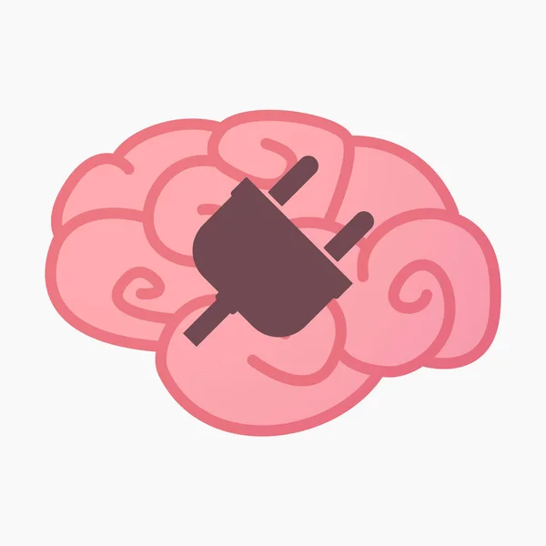 플러그와 고립된 뇌 — 스톡 벡터