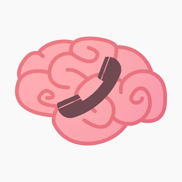 Cerebro aislado con un teléfono — Archivo Imágenes Vectoriales